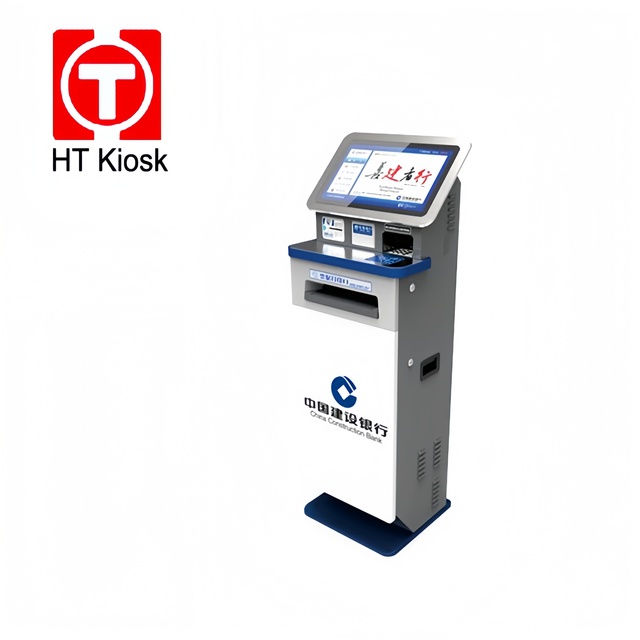 16 Keys Pin Pad Self-Service Bank Payment Terminal Swipe Card Reader A4 Laser Printer Kiosk with SDK Function