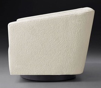 Fauteuil pivotant moderne en velours de style nordique, pour projets hôteliers, fauteuil lounge en cuir véritable, chaise d'appoint en tissu bouclé