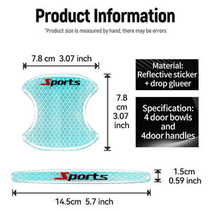 8 Uds. Pegatinas reflectantes autoadhesivas para <span class=keywords><strong>coche</strong></span>, Universal manija de <span class=keywords><strong>puerta</strong></span>, cubierta protectora contra arañazos, <span class=keywords><strong>protector</strong></span> de pintura para <span class=keywords><strong>puerta</strong></span> de <span class=keywords><strong>coche</strong></span> - Product Image 6