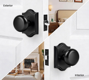 Zinc Alloy Modern Bedroom Bathroom Privacy Passage Interior <strong>Black</strong> <strong>Door</strong> <strong>Knob</strong> <strong>Door</strong> Handle - Product Image 2
