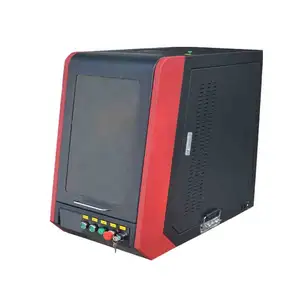 Enclosure Fiber laser 20w 30w 50w making machine for key chain memory crard printing cable jewelry engraving machine