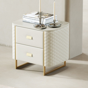 Modern Luxury Wood Night Stands Bedroom 2 Drawer <strong>Mirror</strong> Bedside Table Adjustable Storage Hotel Furniture - Product Image 2