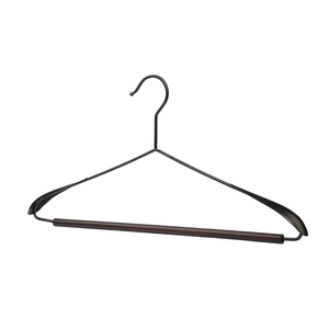 Di alta qualità LEEKING all'ingrosso camicia grucce larga spalla di legno in metallo combinato con asta rotonda lucida per balcone o guardaroba - Product Image 4