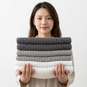 Grande serviette de cuisine réutilisable en coton 100% écologique et durable, de taille personnalisée, avec un design de style européen - Product Image 1