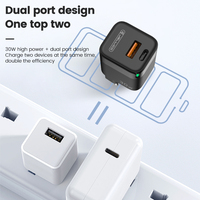 Cargador de 30W QC3.0 PD, Adaptador de Corriente Rápida USB Tipo-C, Material GAN para Macbook, Smartphone, Tablet, con Protección OVP, OTP, SCP