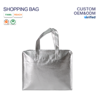 Sacs de shopping écologiques en matériau recyclé non tissé, réutilisables, avec poignée et bandoulière, taille personnalisée, marque HJ, fabriqués à Zhejiang