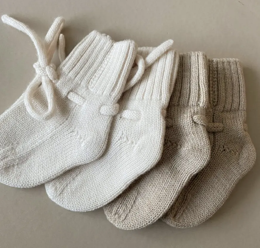 Children Jacquard Baby Knit Wool Socks Newborn Baby 100% Pure Cotton Handmade Shoes Soft Neutral Hues Go With Any Outfit