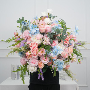 Bola de Flores de Rosa Artificial Realista de Seda de Alta Calidad, Centro de Mesa para Bodas, Eventos y Decoración para el Regreso a Clases - Product Image 1