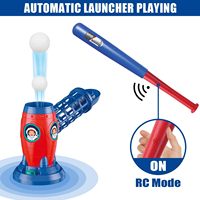 Máquina de lanzamiento de béisbol con control remoto, juego de pelota de camiseta para niños pequeños, juego de entrenamiento deportivo al aire libre para practicar swing y hit