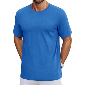 T-shirts pour hommes 100% coton biologique UPF 50+ Respirant Léger Rafraîchissant Basique 230g Tissu 300 Gsm Décontracté Côtelé Pur Coton - Product Image 4