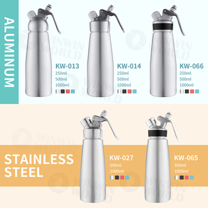 <span class=keywords><strong>Siphon</strong></span> à crème en aluminium de 500 ml (1 pinte) avec bord en silicone, distributeur de crème pour les mains avec embouts en plastique - Product Image 3