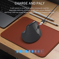 Souris verticale ergonomique Double Mode souris sans fil Retour en un clic Rechargeable Led Display Mouse pour PC Portable Home Office