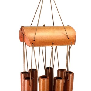 Carillons éoliens en <span class=keywords><strong>bambou</strong></span> faits à la main, vintage, multi-tailles, naturels, pour jardin extérieur, liquidation, ton profond, commémoration - Product Image 2