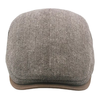 Casquette de gavroche en tweed à chevrons pour hommes et femmes, doublée polaire épaisse, réglable, chapeau de béret de conduite British Ivy Flat Ivy