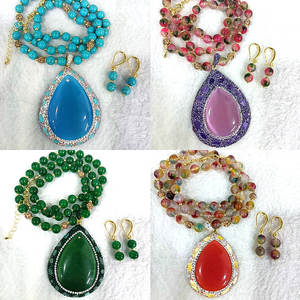 CH-LHP2171素敵な天然ターコイズチャーム金メッキ石コネクタメッキスクエア形状ターコイズ石チャーム卸売 - Product Image 3