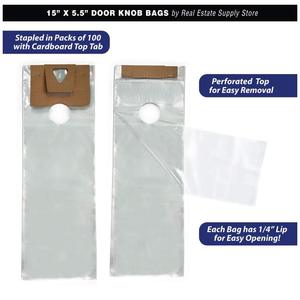 Sac suspendu transparent en polyéthylène pour poignées de porte, 5,5 x 15 pouces, pour affiches, promotions, marketing, courrier, journaux - Product Image 3