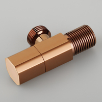 Robinet d'arrêt d'angle en laiton couleur or rose pour salle de bain, accessoires de robinetterie pour douche et baignoire
