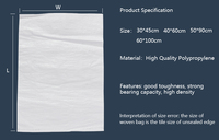 Sac tissé en PP transparent de taille personnalisable 50 kg 20 kg 10 kg pour ciment, farine, engrais, maïs, thermoscellé, gaufré, recyclable