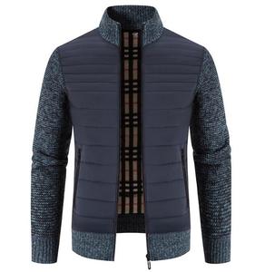 Pull d'hiver épais grande taille pour hommes, col montant, cardigan, veste, manteau mince, fermeture éclair, pull jacquard personnalisé pour hommes - Product Image 5