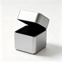 Boîte à bijoux en aluminium sans soudure, finition sablée, plateau en velours amovible, logo personnalisé