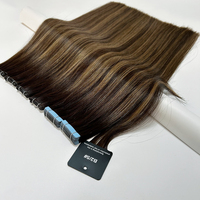 Extensiones de Cabello Adhesivas Sin Costuras, 100% Cabello Humano Remy, Puntas Completas, Super Doble Trama, 2.5g por Pieza