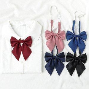Pajarita de moda para mujer estilo universitario niñas estudiante uniforme escolar accesorio poliéster Color sólido Jk pajaritas - Product Image 1