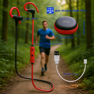 Irola – écouteurs de sport sans fil, avec crochet d'oreille, résistants à la sueur, Bluetooth V4.1, avec micro, pour la course à pied, la randonnée et les voyages - Product Image 2