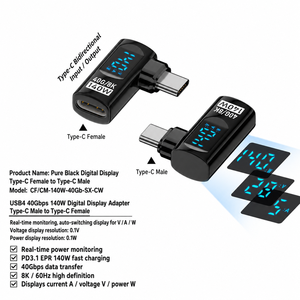 Adaptador USB Tipo C Macho <span class=keywords><strong>a</strong></span> Hembra <span class=keywords><strong>de</strong></span> 40 Gbps <span class=keywords><strong>a</strong></span> Precio <span class=keywords><strong>de</strong></span> Fábrica, Transmisión <span class=keywords><strong>de</strong></span> <span class=keywords><strong>Video</strong></span> 8K para <span class=keywords><strong>Google</strong></span> Pixel 9 Pro, iPhone y Samsung - Product Image 3