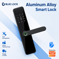 Kunci Pintu Kayu Pintar Bluelock TTlock OEM, Kontrol Aplikasi Tuya Smart, Kunci Sidik Jari, Gagang Pintu, Masuk Tanpa Kunci untuk Rumah dan Kantor