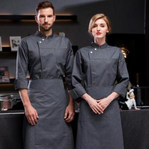 Uniforme de Chef de malla de manga larga para Hotel en Pakistán, catering, restaurante, cocina, panadería, venta al por mayor, uniforme de abrigo de Chef japonés negro - Product Image 2