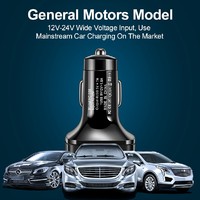 Chargeur allume-cigare de voiture 4 ports USB QC3.0 15W, 12-24V, en métal, charge rapide pour PC de voiture