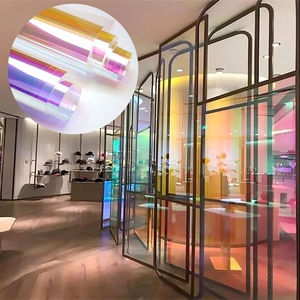 Gebäude Glas Regenbogen dichroi tischen Effekt Farbwechsel dekorative Folie mit selbst klebenden - Product Image 3