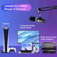Microphone de studio XLR/USB professionnel dynamique pour le gaming, avec éclairage RGB filaire et suppression du bruit, idéal pour l'enregistrement de podcasts et les diffusions en direct