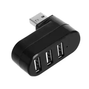 Mini usb 2.0 3 bağlantı noktası hub veri aktarımı splitter ile 270 rotasyon adaptörü Mac PC için