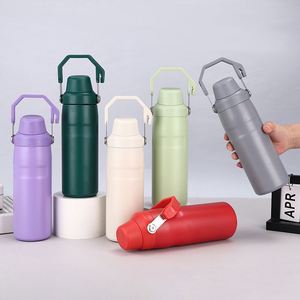 Wholesale Cross-Border New Large Capacity Ice Cow Cup American Oblique Mouth Stainless Steel Sports <b>Thermos</b> Vacuum for Cold - Product Image 1