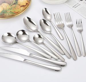 Juego de cubiertos y vajilla de acero inoxidable inoxidable de lujo moderno DFU223 a precio mayorista para restaurante - Product Image 4