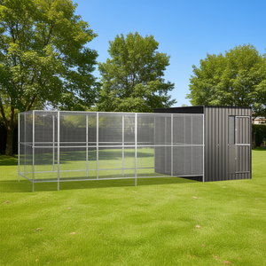 Jaula para Pájaros de Acero Plateado de 277.2x119.3x85 Pulgadas con Extensión, Suministros para Aves de Exterior - Product Image 2