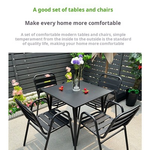 <span class=keywords><strong>Tavolo</strong></span> per il tempo libero all'aperto e sedia Set balcone all'aperto in acciaio al carbonio <span class=keywords><strong>tavolo</strong></span> e sedia combinazione per ristorante all'aperto - Product Image 3