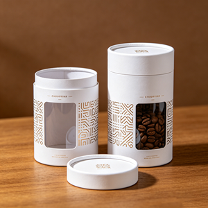 Custom Cylinder Paper Box With Clear Window Kraft Tube For Coffee Bean Custom Logo Packaging Retail Cafe Gift Display - Product Image 6