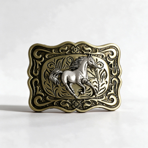Hebilla de Cinturón Vaquero Occidental de Diseño Personalizado, Hebilla de Aleación de Zinc con Acabado Antiguo, Compatible con Cinturones de Ancho Estándar para Hombres, Atuendo Casual - Product Image 2
