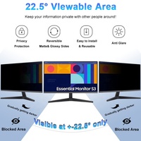Filtro de Pantalla de Privacidad Bidireccional Anti-Espionaje, Anti-Reflejos y con Bloqueo de Luz Azul para Monitor de Escritorio Samsung de 23.8 Pulgadas 16:9