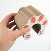 2 pièces Arbre à chat pliable en carton avec boule et griffoir magique à 1 niveau pour salon