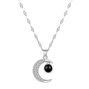 Collar de proyección de luna de diamantes transfronterizos, moda y elegancia para mujer, 100 idiomas, te amo, celebridad de Internet, <span class=keywords><strong>Coll</strong></span> - Product Image 6