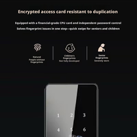 Serrure Intelligente avec Stockage Cloud, Construction en Alliage d'Aluminium, Déverrouillage par Empreinte Digitale et Carte, pour Portes en Laiton/Bois, Contrôle par Application