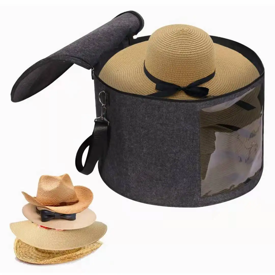 fashion felt hat storage bucket, utility box, toy box comes hand in hand with the dust-proof travel storage bag