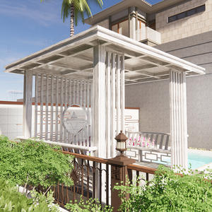 Pergola Bioclimatique Électrique <span class=keywords><strong>en</strong></span> Aluminium Imperméable avec Lames Rétractables Marron Moderne pour <span class=keywords><strong>Jardin</strong></span>, Terrasse et Extérieur - Product Image 5