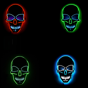 2020 nuevos productos de moda de Halloween <span class=keywords><strong>Led</strong></span> intermitente <span class=keywords><strong>cara</strong></span> máscara - Product Image 5