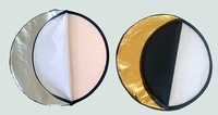 Réflecteur photographique 5-en-1 en nylon de 110 cm, diffuseur de lumière, panneau réfléchissant multi-disques pliable pour studio portable