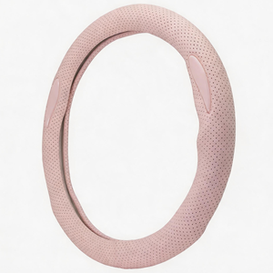 Housse de volant en cuir perforé respirant, design sportif, résistante à la chaleur, universelle, installation facile pour voiture SUV - Product Image 1