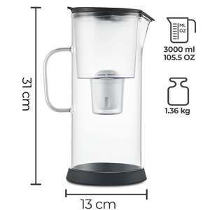 <span class=keywords><strong>Carafe</strong></span> filtrante alcaline en verre 3,5 L, sans <span class=keywords><strong>plomb</strong></span> ni mercure, pour une eau au goût pur - Product Image 2